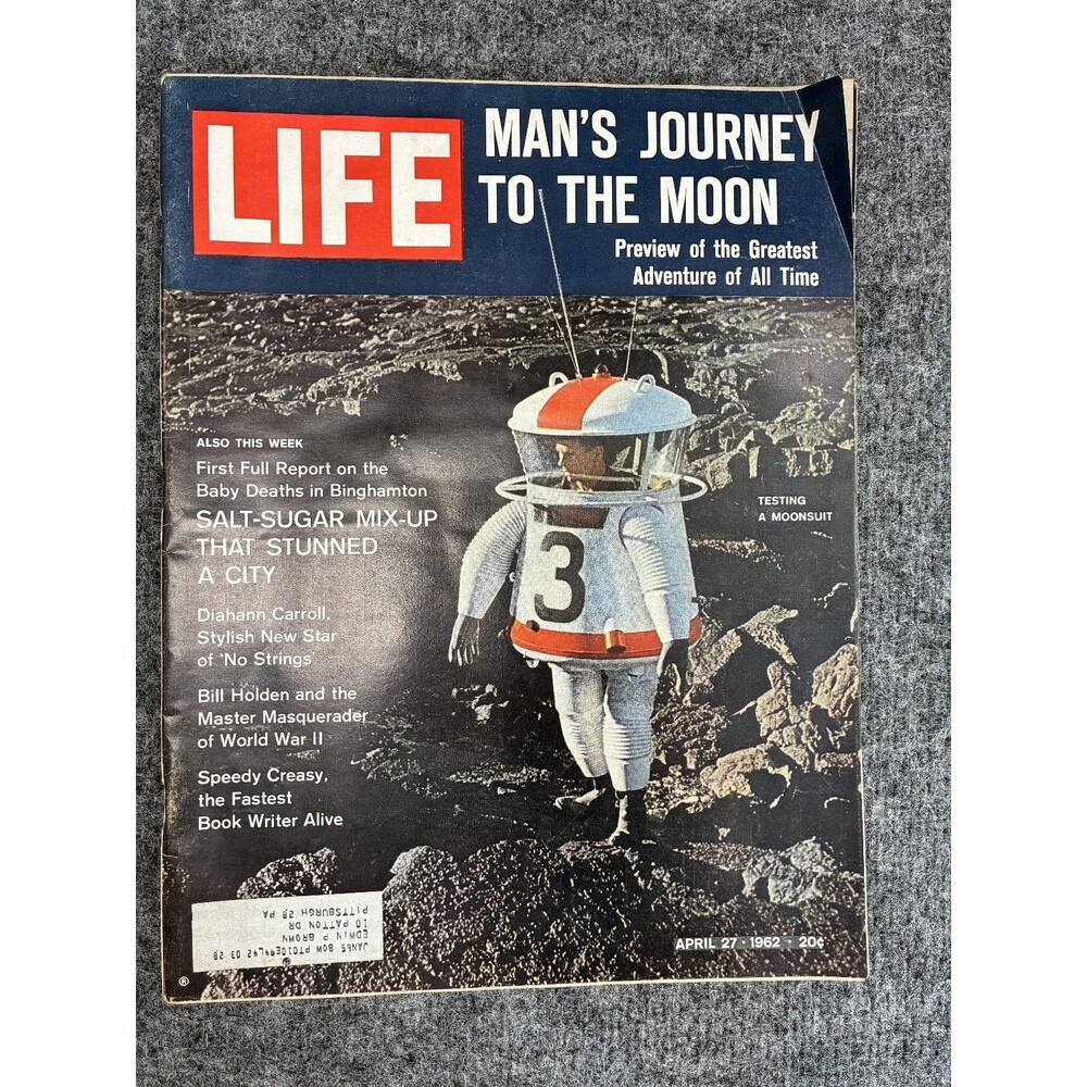 LIFE Magazine MAN'S JOURNEY TO THE MOON Astronaut Space Vintage 1962 Illustrated